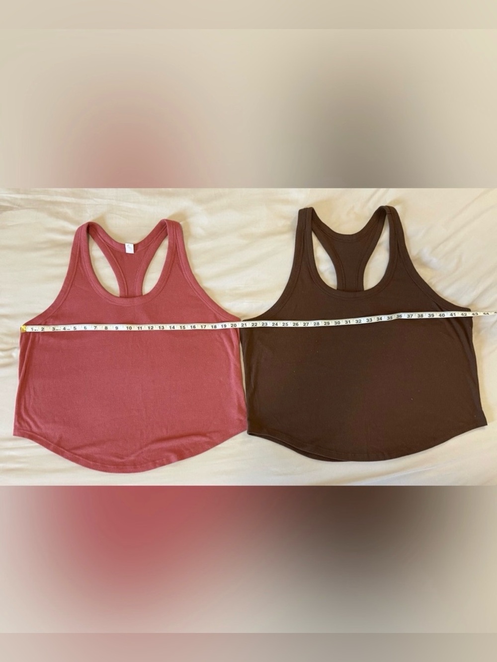 Old Navy Go-Dry Ribbed Tank Top Bundle 2X Pink Brown Racerback - Picture 9 of 10